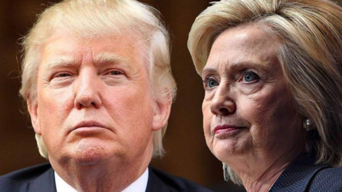 Hillary Clinton y Donald Trump en reñido duelo electoral