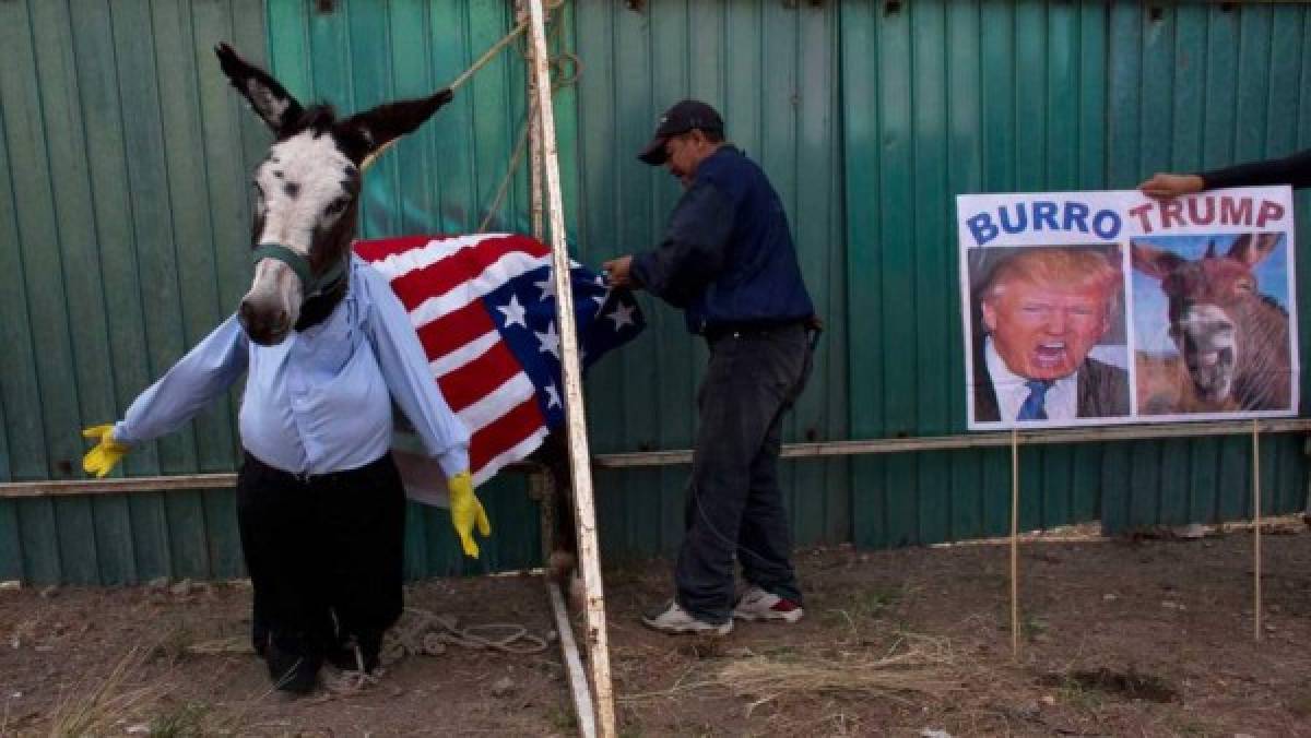 Mexicanos rechazan la visita del candidato Donald Trump a su país (Foto AP)