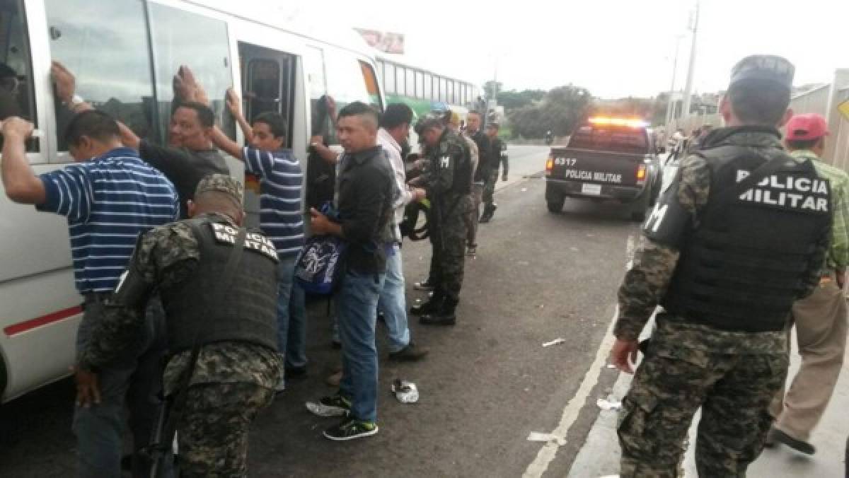 Honduras: Policía Militar realiza operativos en unidades del transporte urbano