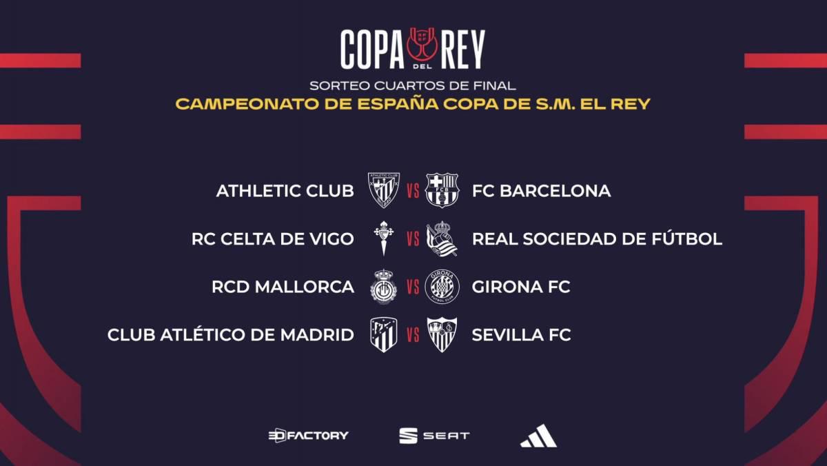 Definidos los cruces de Cuartos de Final de la Copa del Rey