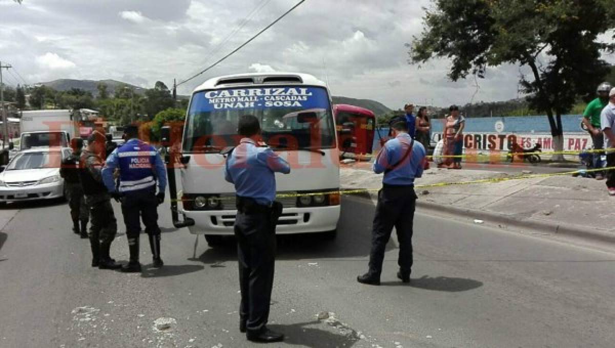 Matan a conductor de un bus rapidito en el bulevar Fuerzas Armadas de la capital de Honduras