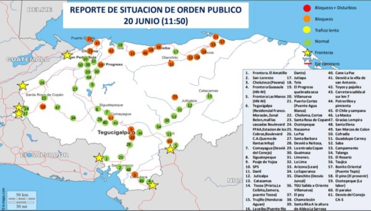 EN VIVO: Carreteras bloqueadas por nueva jornada de protestas en Honduras