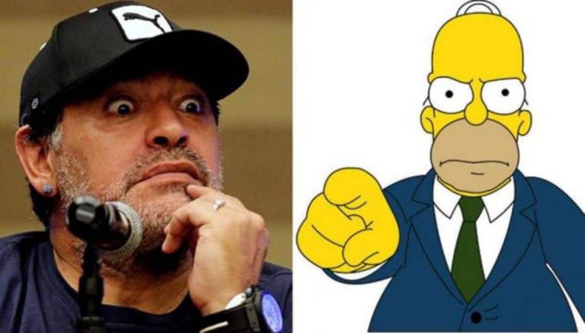 Homero Simpson se burla de Diego Maradona