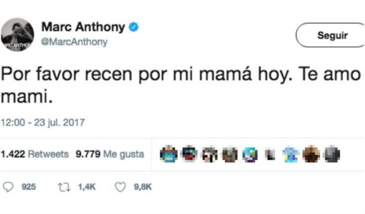 Muere la mamá del cantante Marc Anthony