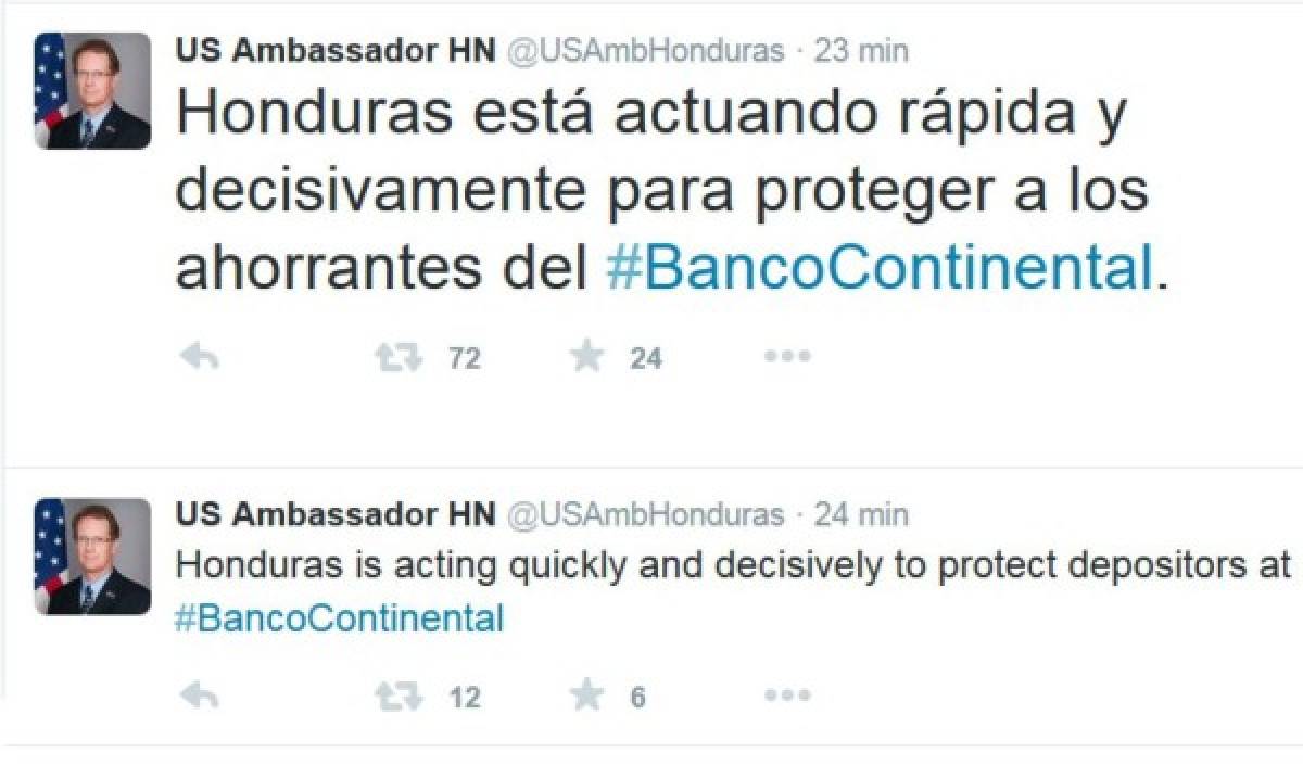 'Honduras protegerá a los ahorrantes de Banco Continental'