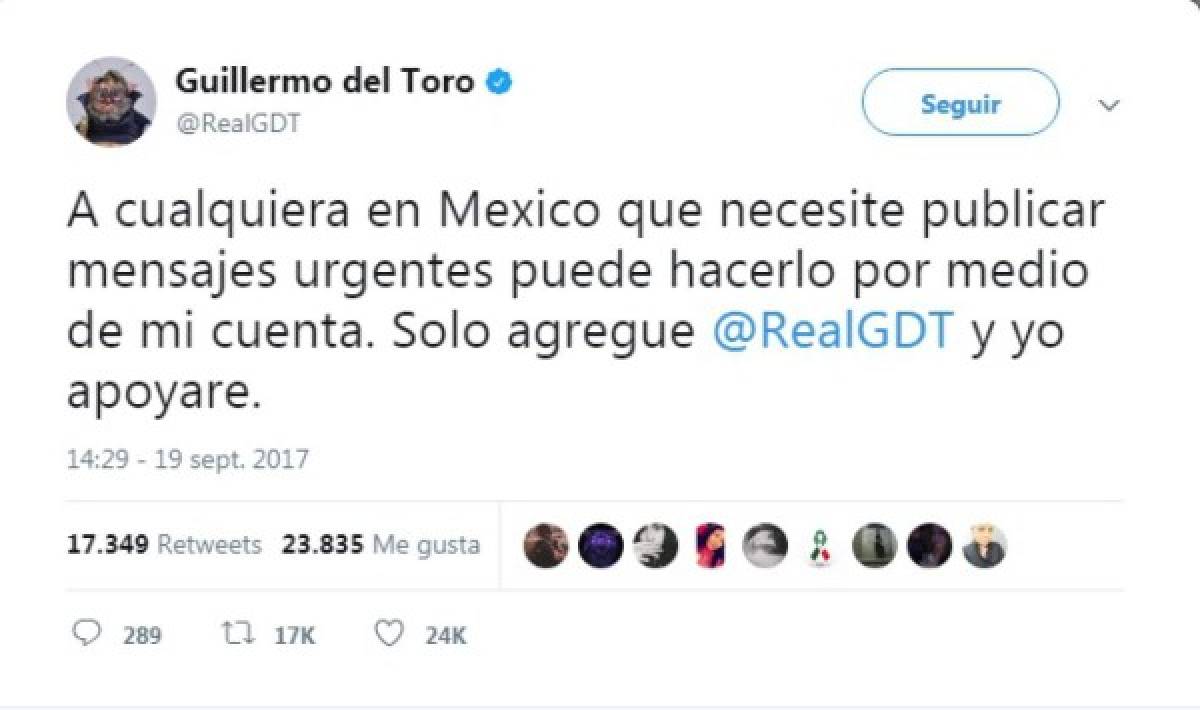 Celebridades se solidarizan con las victimas del sismo en México