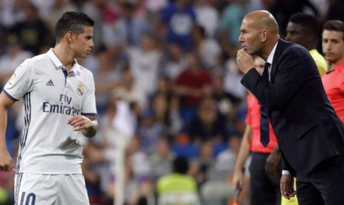 Zinedine Zidane espera que James Rodríguez esté disponible la próxima semana