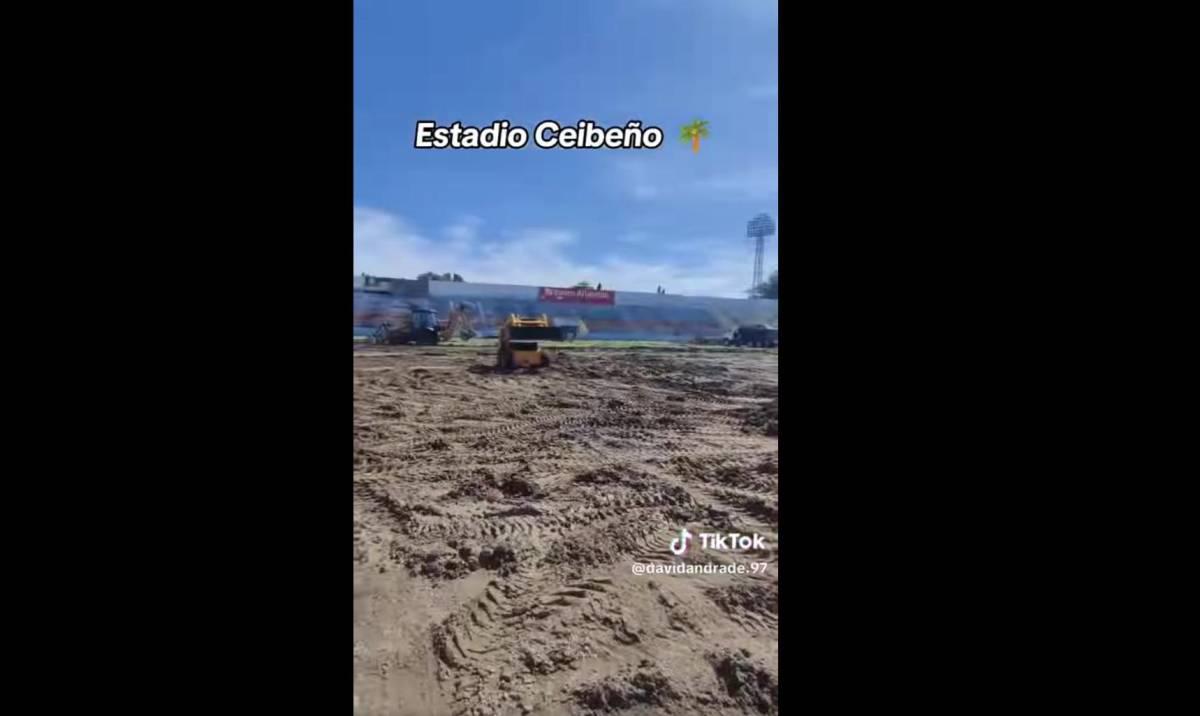 Así van los avances en el estadio Ceibeño con el cambio de grama híbrida ¿cuándo lo entregan?