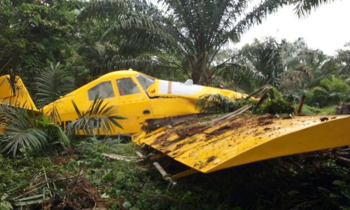 Avioneta fumigadora se accidenta en campo bananero de El Progreso, Yoro