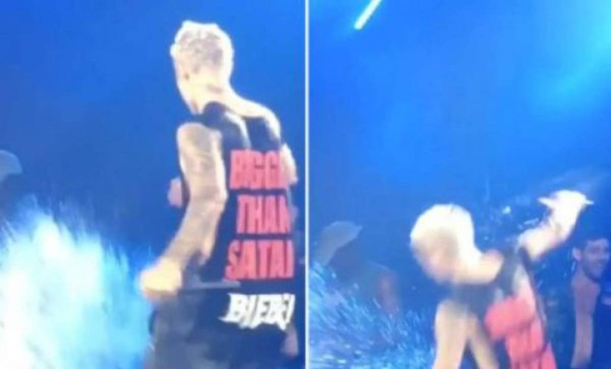 Justin Bieber sufre tremendo deslizón en escenario