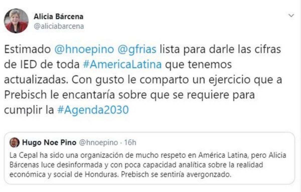 Representante de Cepal responde a Hugo Noé Pino ante informe de economía en Honduras