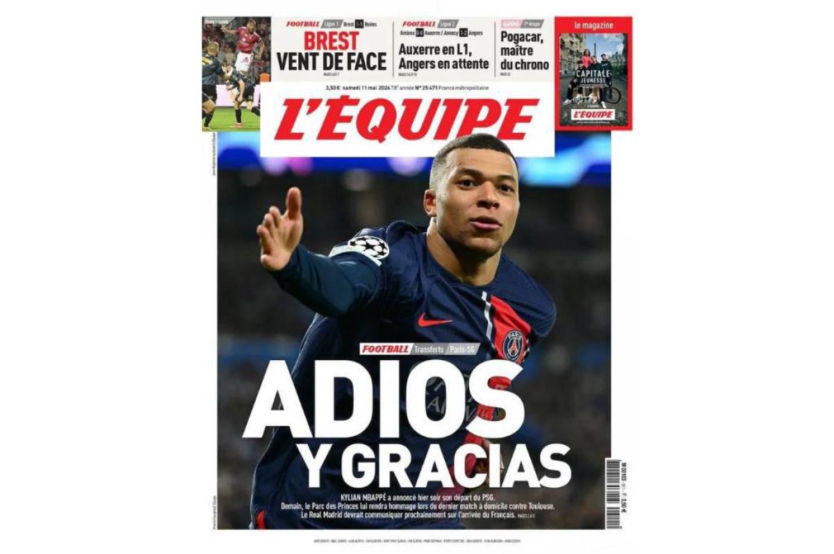 Guiño al Real Madrid: La portada de Francia con la que fue despedido Mbappé del PSG