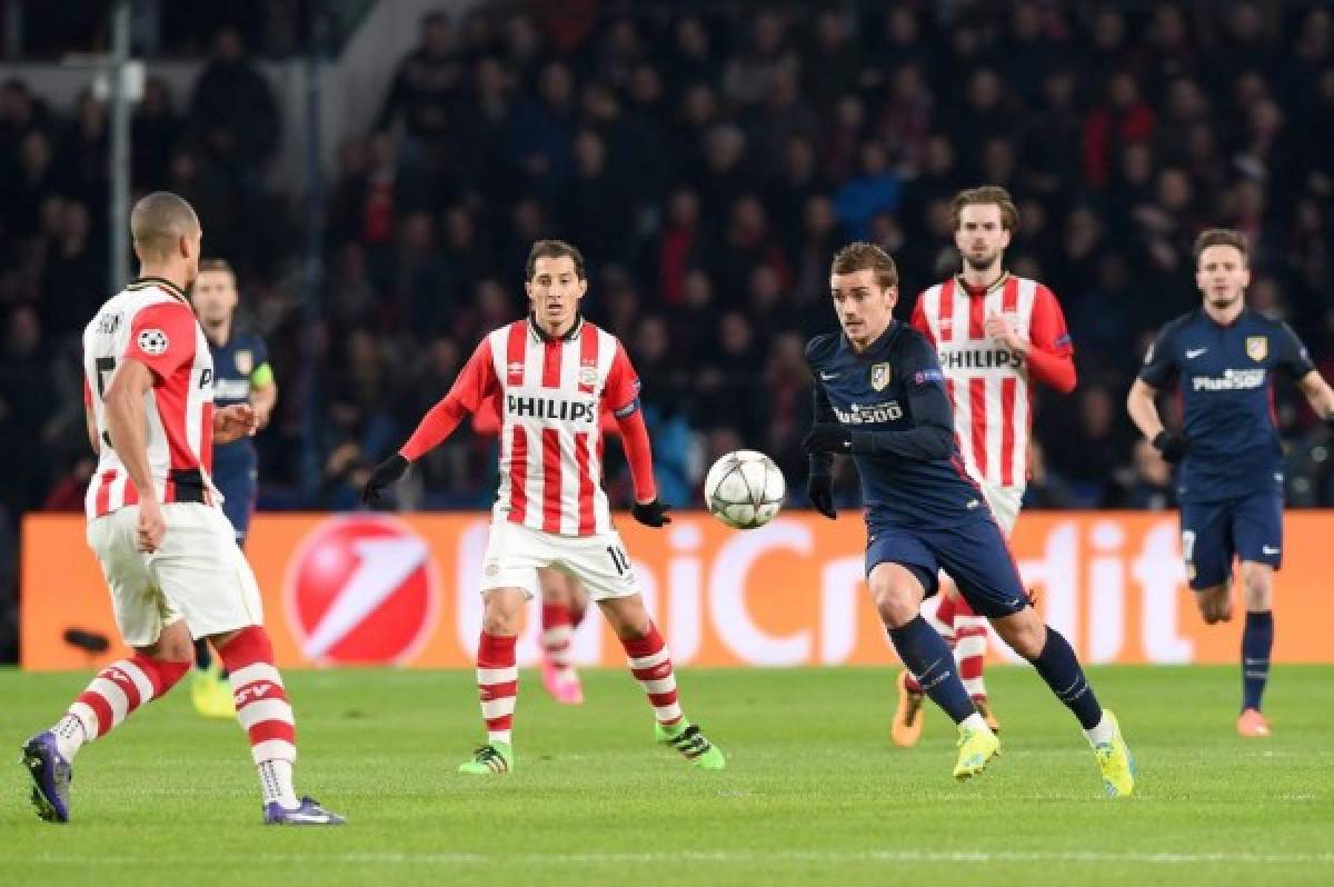 El PSV frena a un Atlético falto de puntería en octavos de final de la Champions League