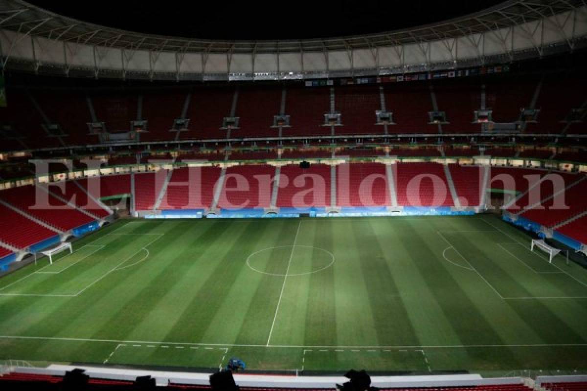 Honduras hizo el reconocimiento de cancha en el Mané Garrincha