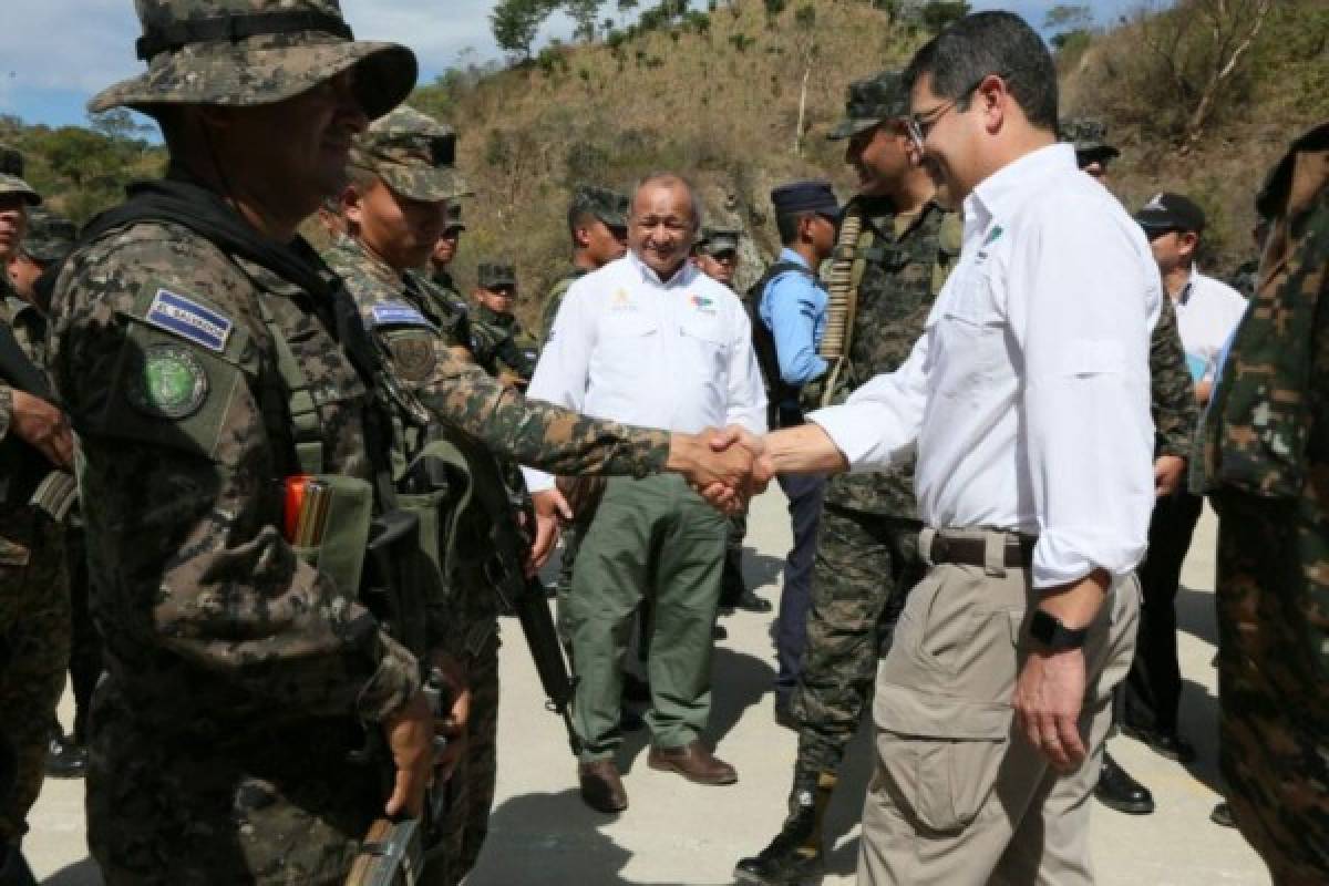 Presidente Hernández reconoce esfuerzos de Fuerza Binacional contra crimen organizado