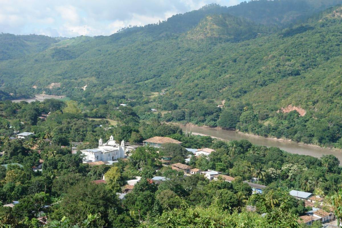 Vista parcial del cásco urbano de Las Vegas, Santa Bárbara, Honduras.