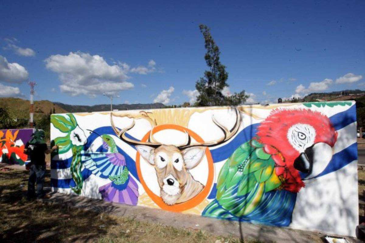 Honduras: Jóvenes le dan color a parques de grafiti con el spray