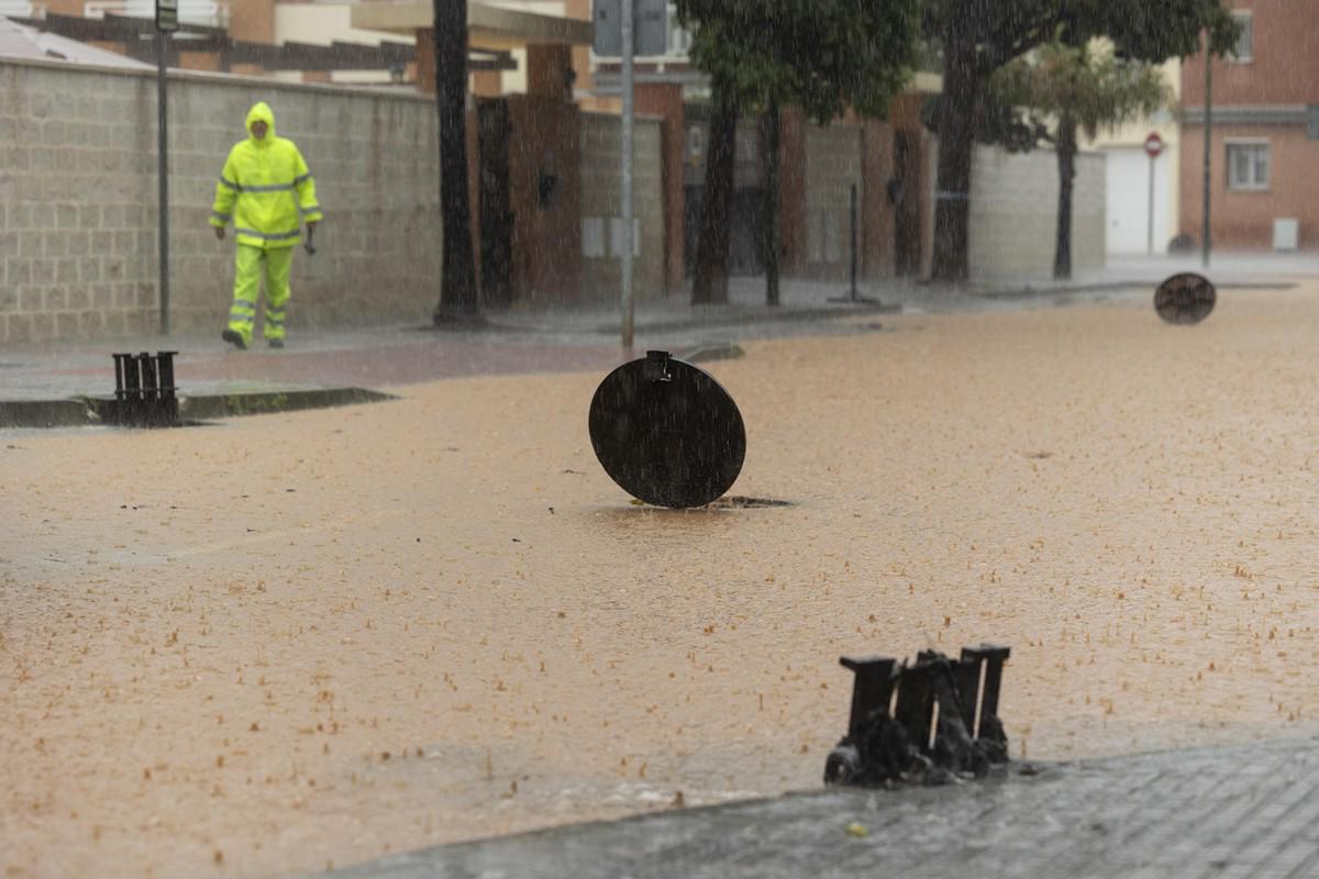 Así luce el centro de Málaga, España, tras las primeras lluvias de la DANA