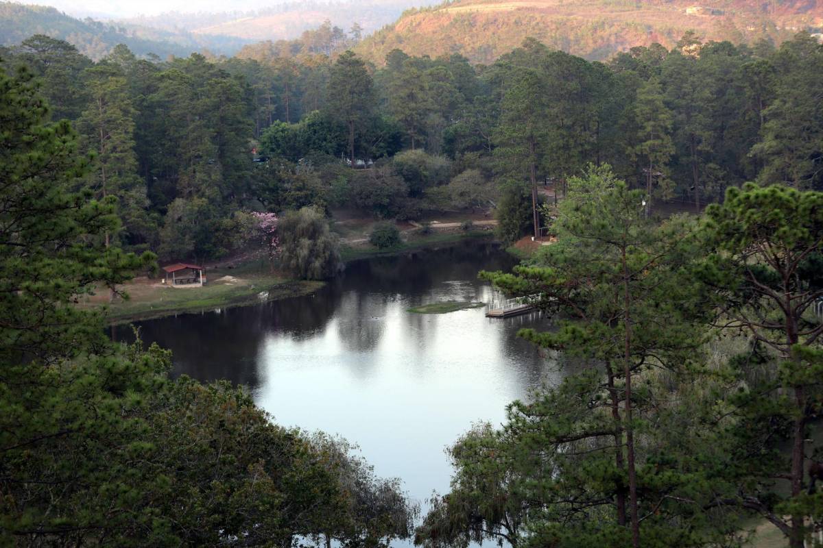 El Parque Aurora tiene un hermoso lago donde se puede practicar kayak.