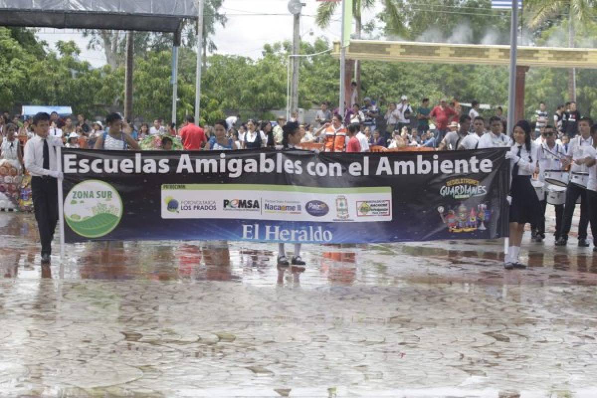 Estudiantes del sur promueven el reciclaje durante desfile patrio