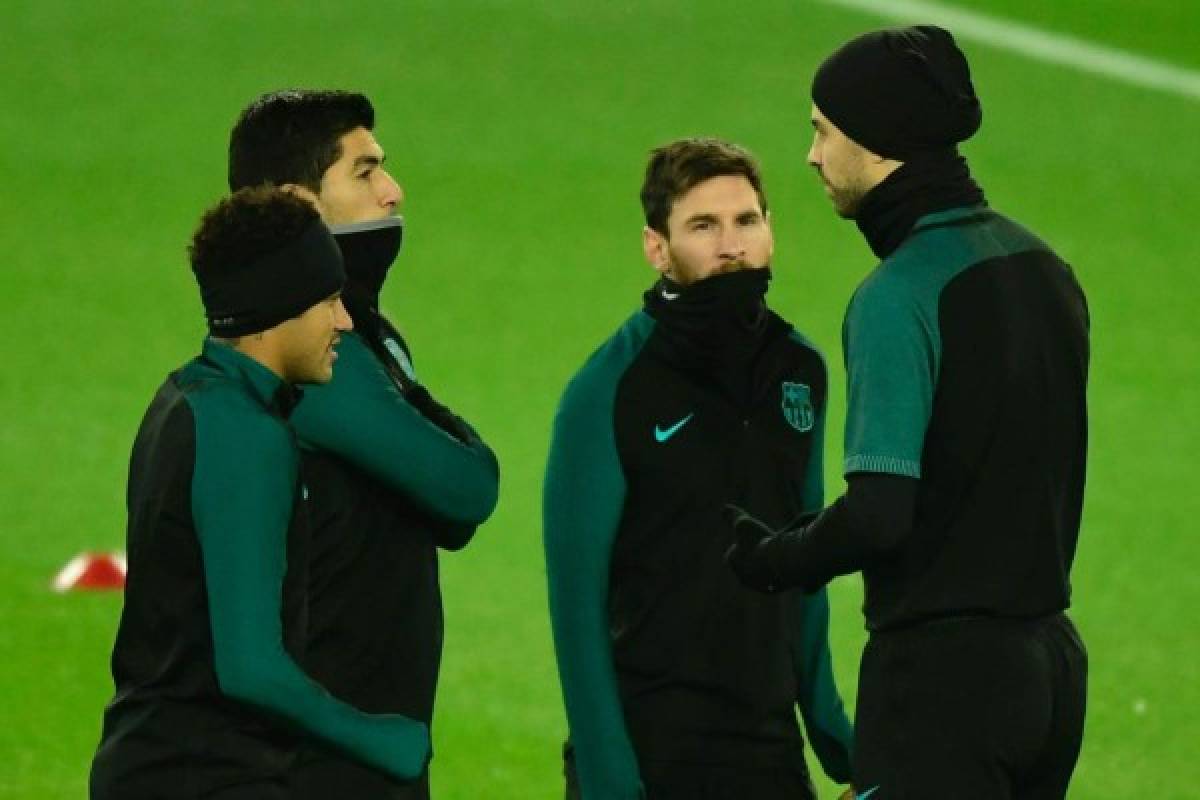 El bigote de Neymar fue la burla de Messi, Suárez y Piqué en París previo al duelo de Champions