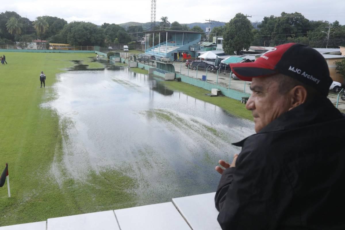 Inundado se encuentra estadio Rubén Deras de Choloma previo a final de Liga de Ascenso