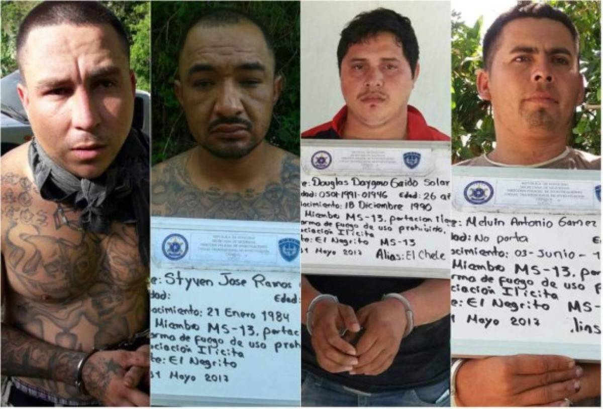 Capturan a ocho peligrosos integrantes de la Mara Salvatrucha (MS-13) en El Negrito, Yoro