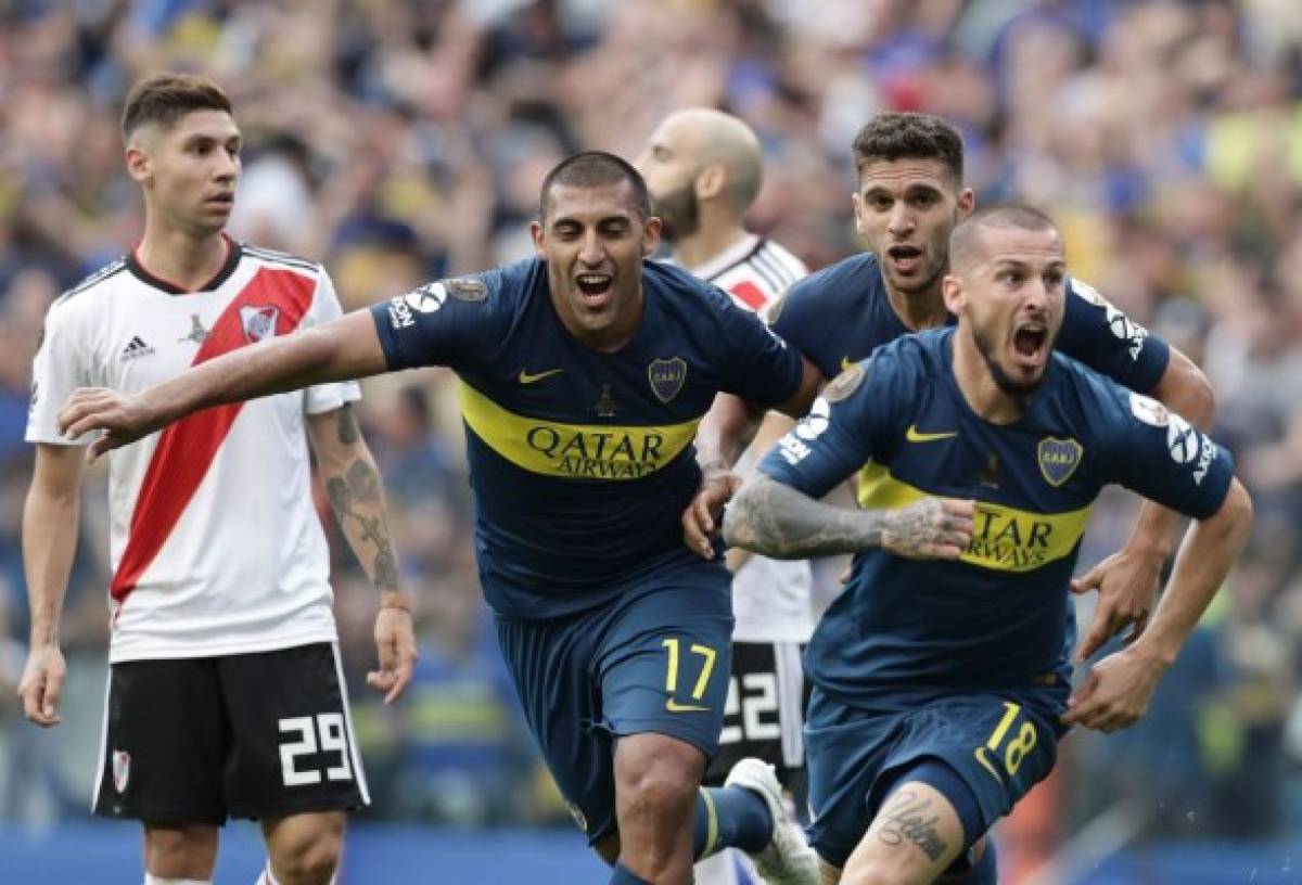 Ábila y Benedetto pusieron a ganar a Boca en dos ocasiones pero no fue suficiente para que el equipo de Schelotto se quedara con el triunfo. Foto / AFP