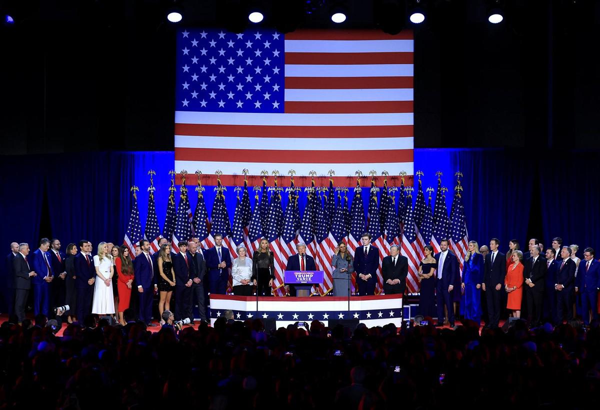 La celebración de Trump junto a republicanos tras resultados electorales