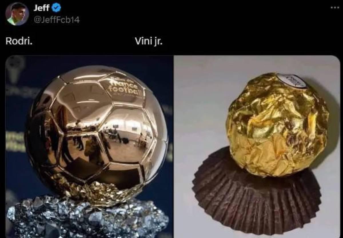 Rodri conquistó el Balón de Oro 2024: Los memes destrozan a Vinicius y Real Madrid