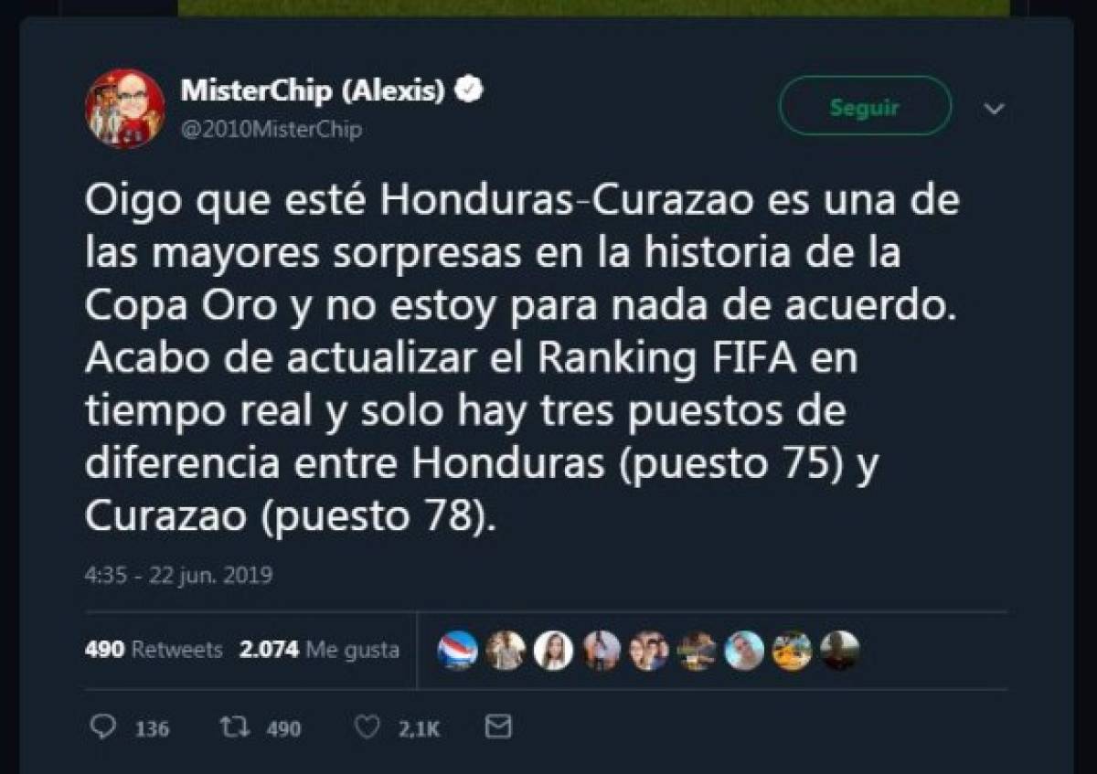 La reacción de MisterChip tras eliminación de Honduras de la Copa Oro 2019