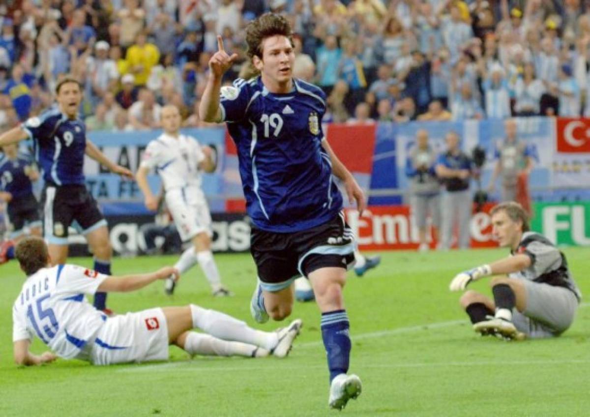 El primer gol de Messi en la selección de Argentina