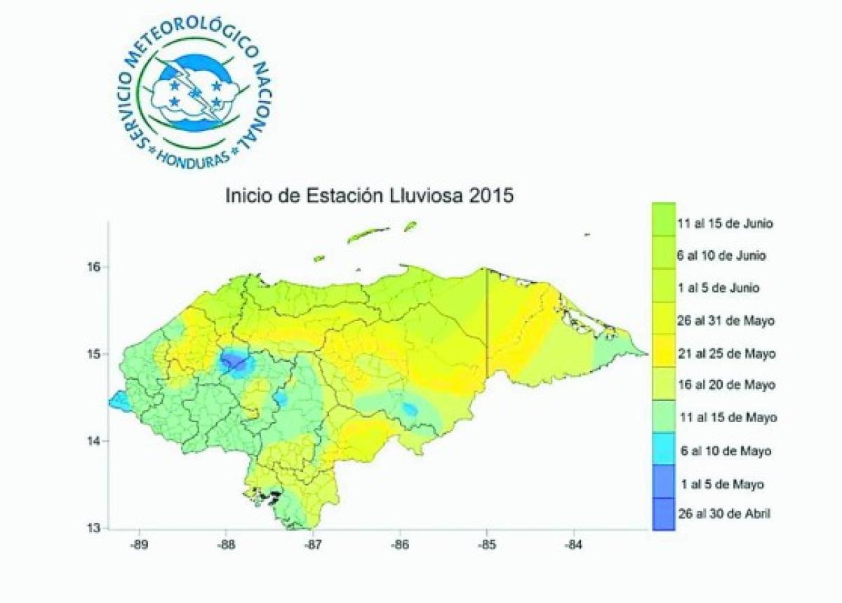 Lluvias iniciarán en última semana de abril