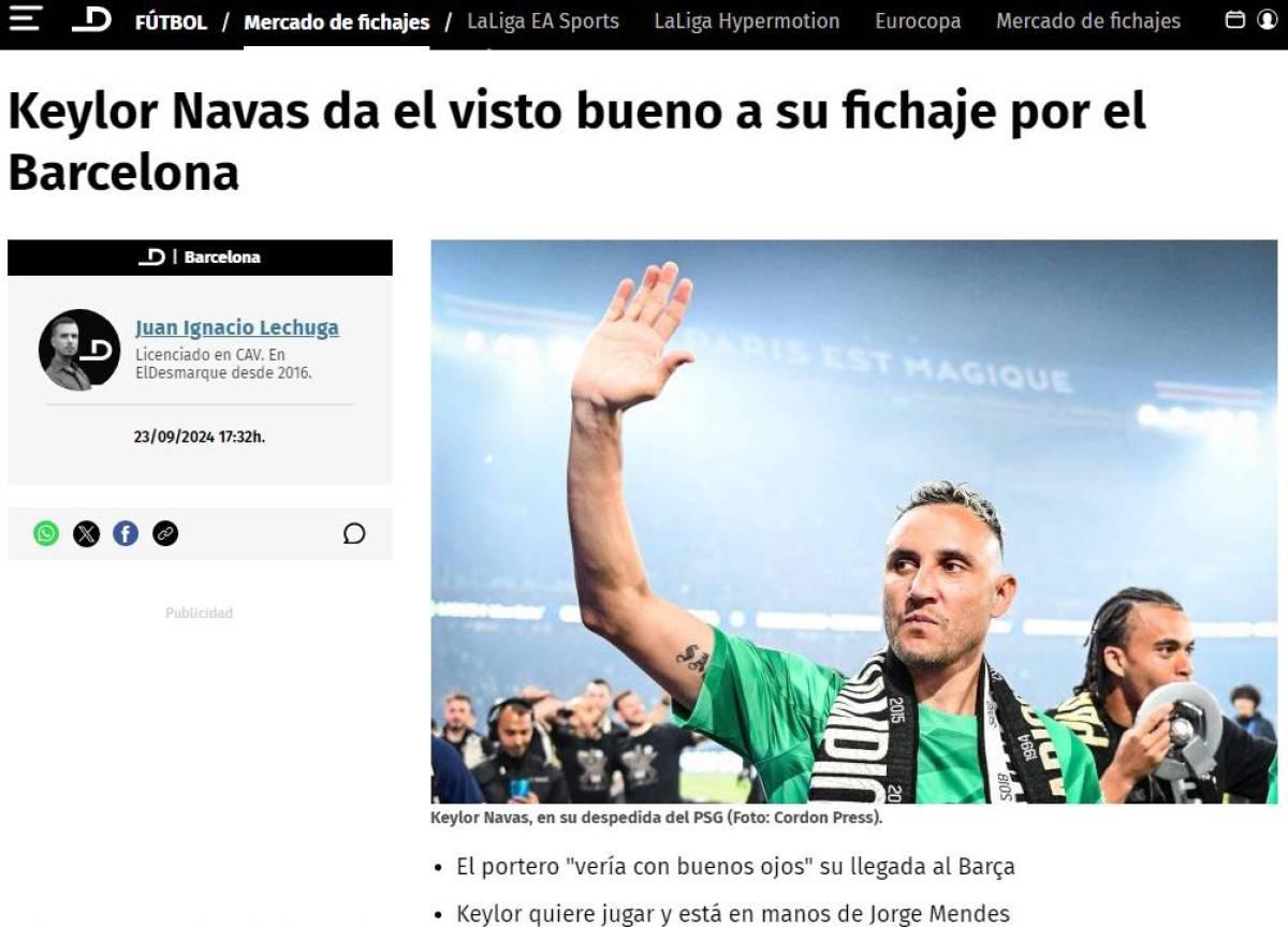 “Traición al Real Madrid”: Keylor Navas interesa a Barcelona y esto dicen los medios