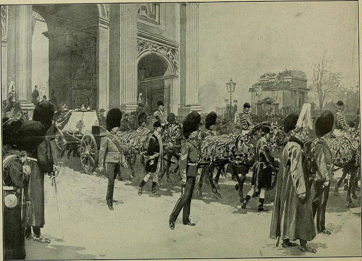 Cortejo fúnebre de la reina Victoria. Su funeral se realizó el sábado 2 de febrero de 1901.