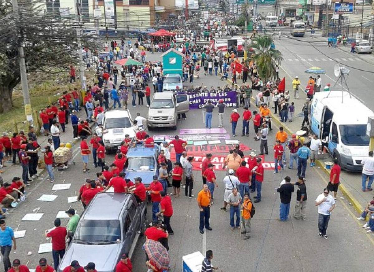 La marcha de los trabajadores hondureños en fotos