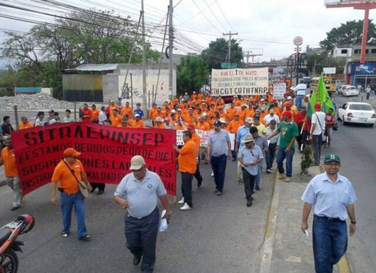 La marcha de los trabajadores hondureños en fotos