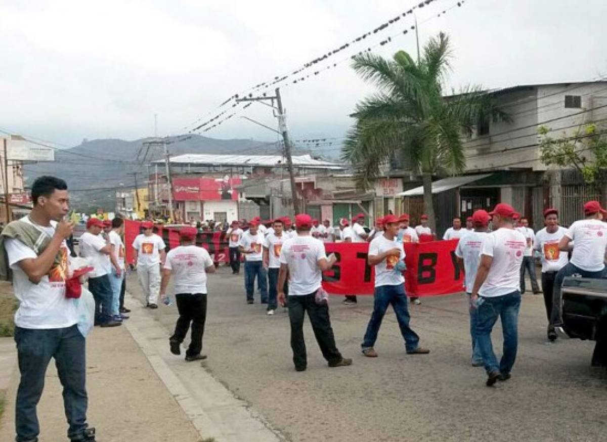 La marcha de los trabajadores hondureños en fotos