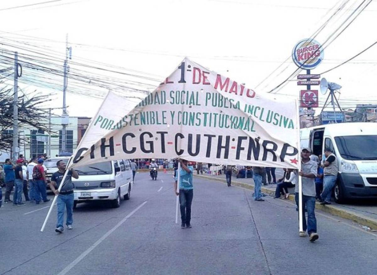 La marcha de los trabajadores hondureños en fotos