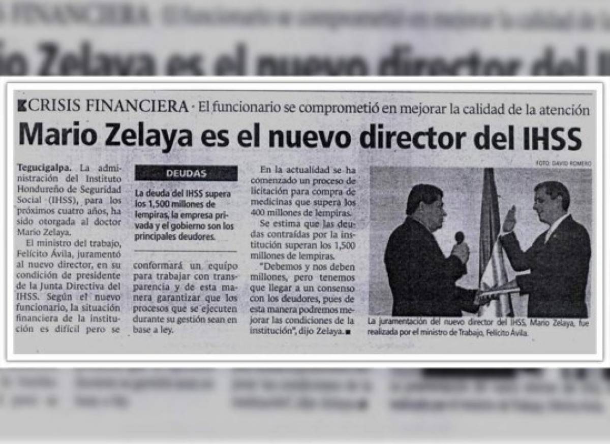 Zelaya prometió transparencia en el IHSS