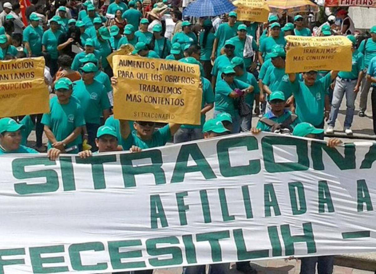 Concurrida afluencia obrera en el Día del Trabajo en la capital hondureña