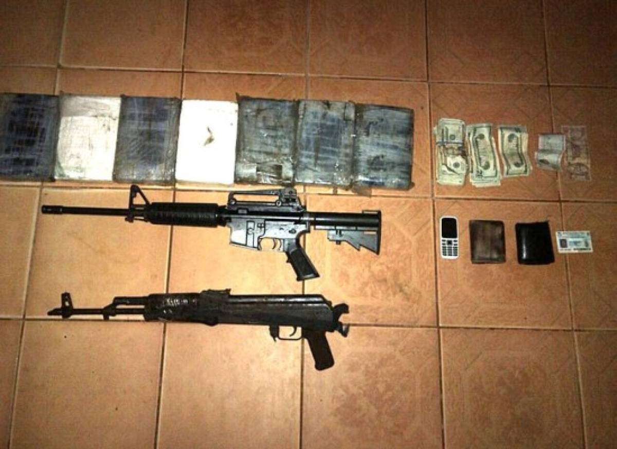 Decomisan drogas, armas y dólares en La Mosquitia hondureña
