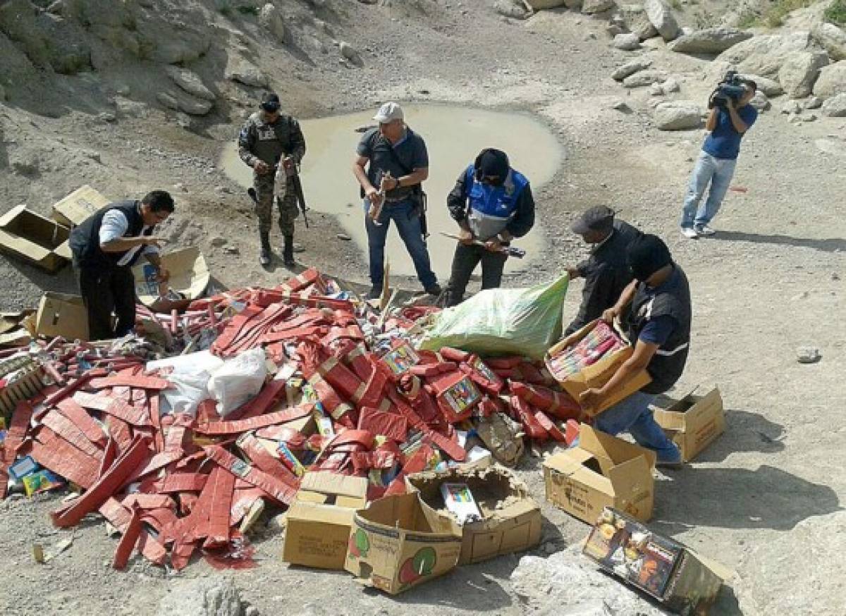 Decomiso de pólvora en la capital de Honduras