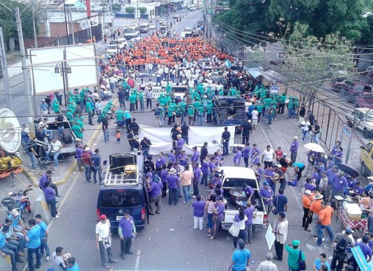 La marcha de los trabajadores hondureños en fotos