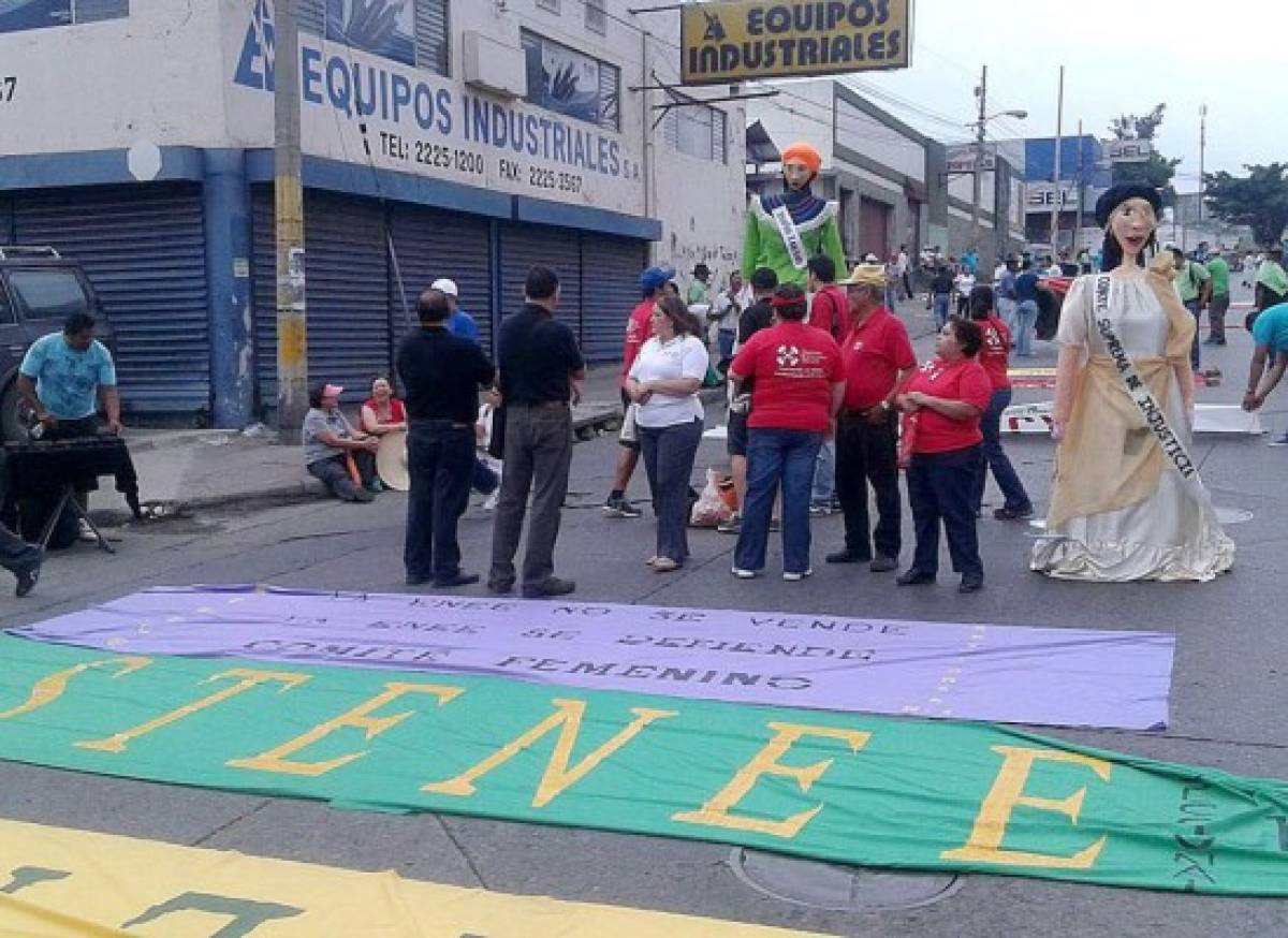 La marcha de los trabajadores hondureños en fotos