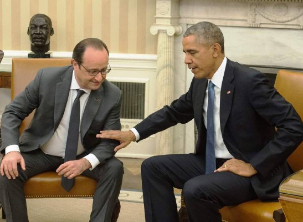 'Todos somos franceses', dijo Obama en francés junto a Hollande