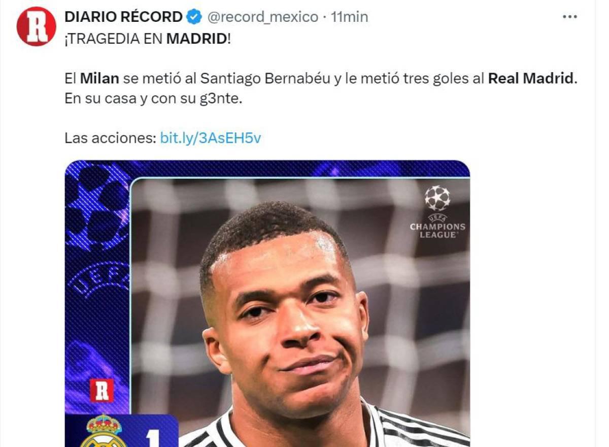 Real Madrid pierde ante Milan y así reacciona la prensa: “Vergüenza, fin del ciclo”