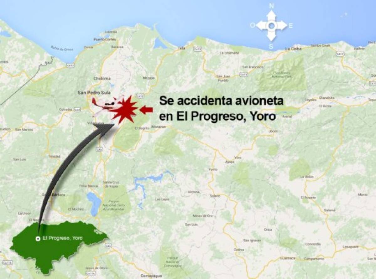 Avioneta fumigadora se accidenta en campo bananero de El Progreso, Yoro