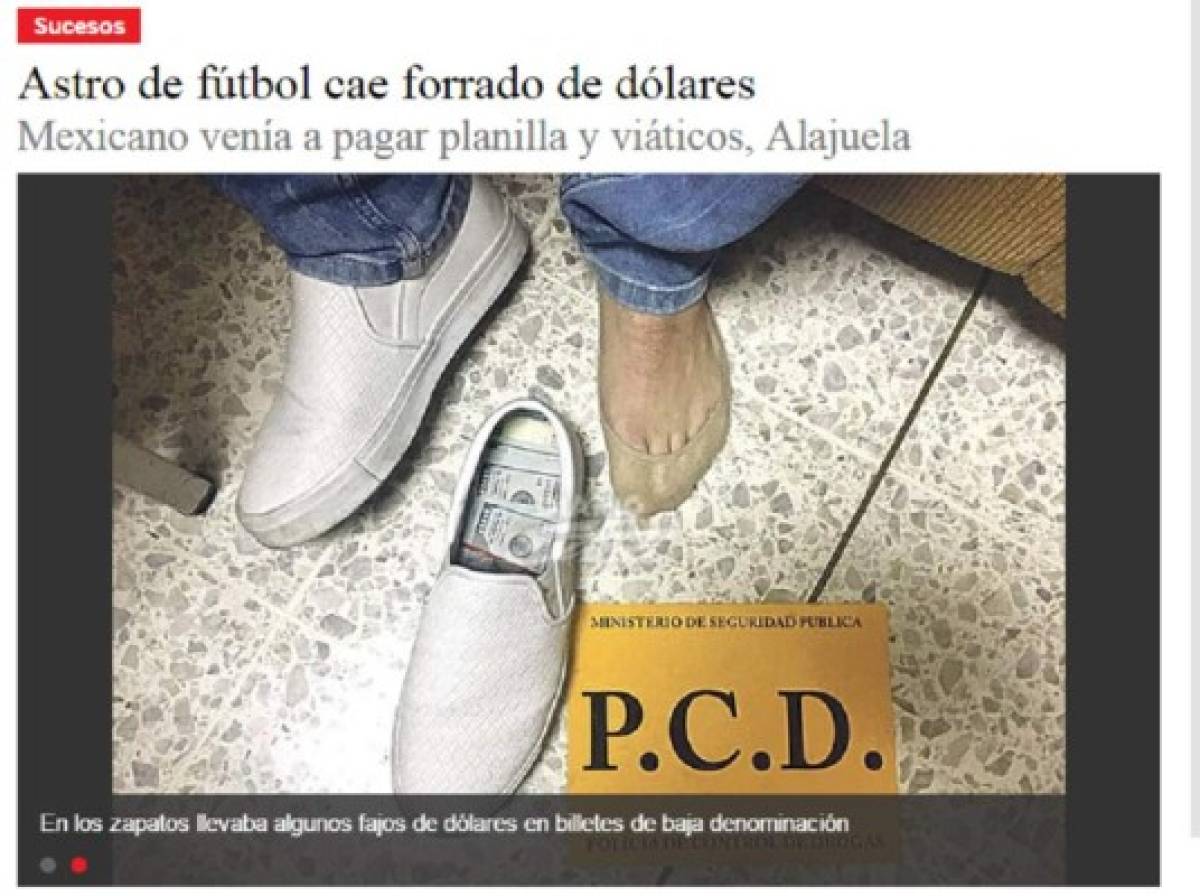 Cae futbolista mexicano con 40 mil dólares en efectivo en aeropuerto de Costa Rica  