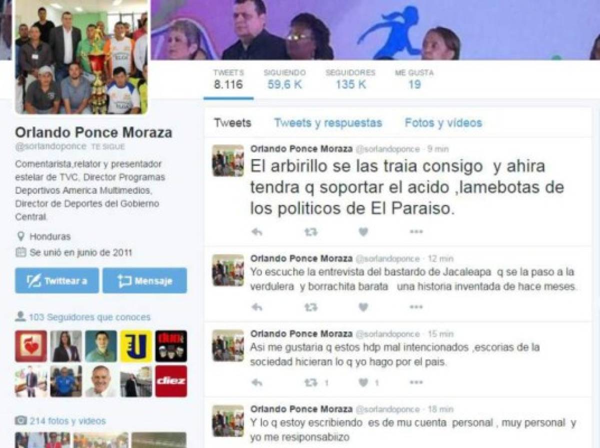 Tras publicar polémicos mensajes en twitter, los mismos fueron borrados.